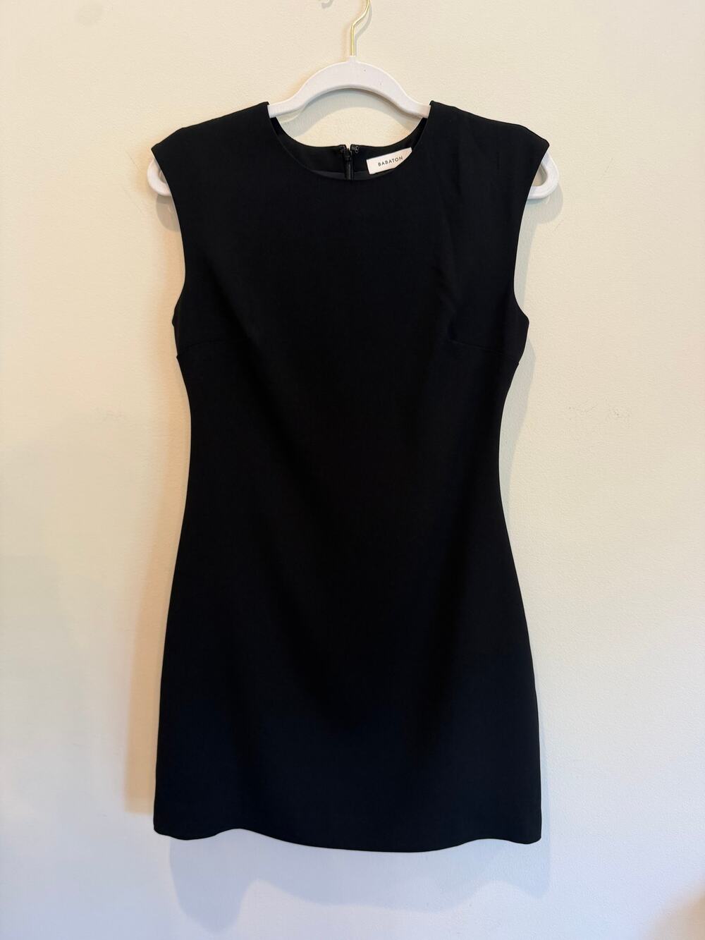Aritzia Babaton Black Mini Dress Size S Cap Sleeve Shift Career Cocktail